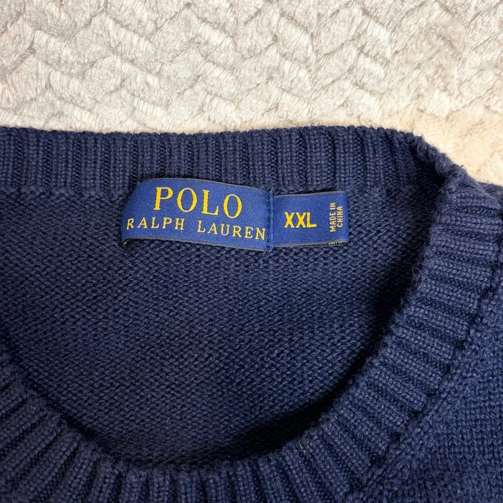 Polo by Ralph Lauren Men's XXL Classic Navy Knit Crewneck Preppy‎ Sweater
